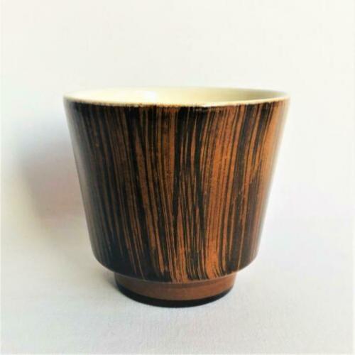 Bloempotje Met Teak Glazuur, Vintage Mid Century