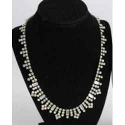 Art Deco halsketting collier met strass stenen