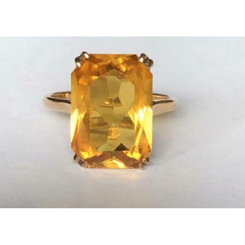 9 karaat gouden ring topaas maat 16
