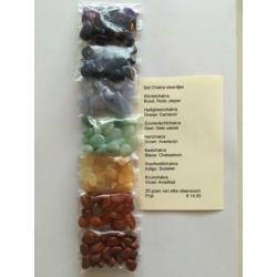 Edelsteen chakra sets o.a. Sodaliet, Aventurijn en Carneool