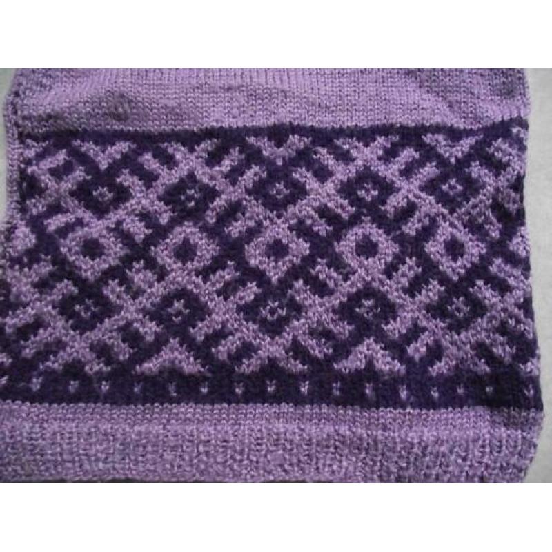 Te koop lila / paars lang trui / jurkje, handmade: maat 104