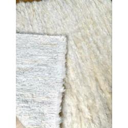 100% wol 210x160cm KELIM kleed vloerkleed wit beige handmade