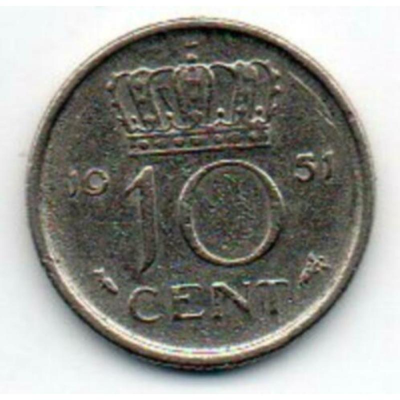 10 cent munten Juliana periode ( dubbeltje)