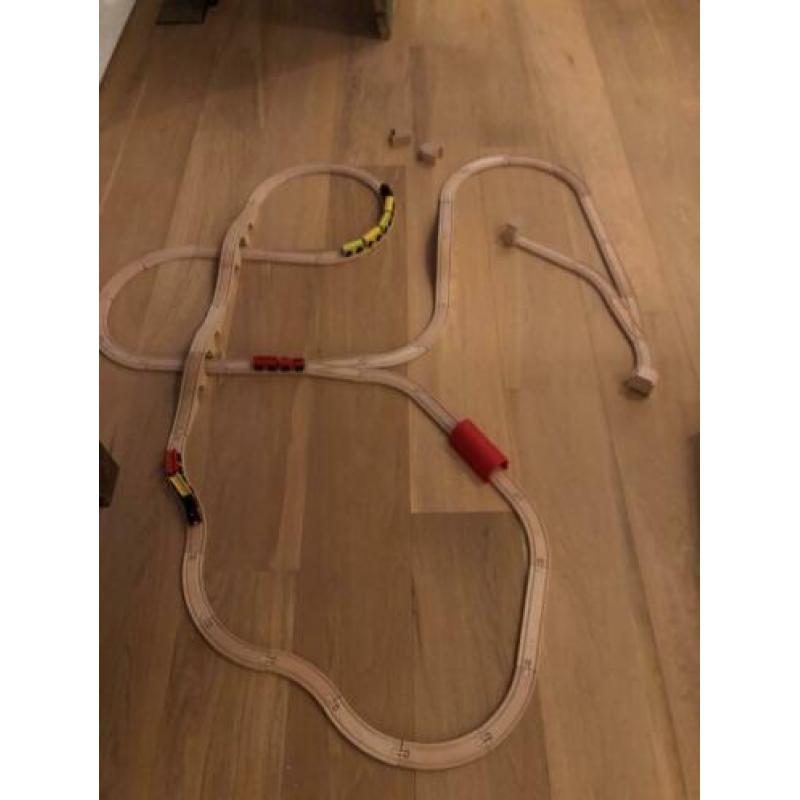 Houten treinset in goede staat!