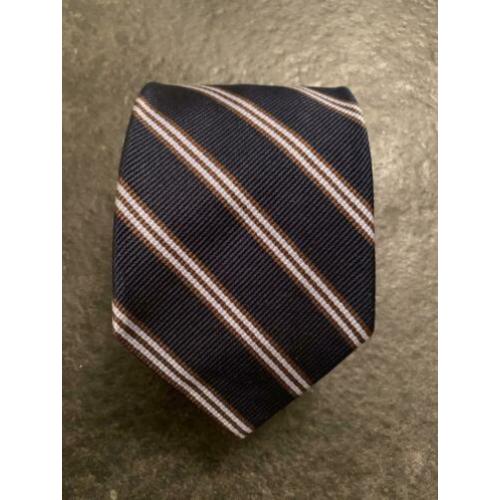 Faconnable Stropdas Blauw Streepdessin 100% zijde
