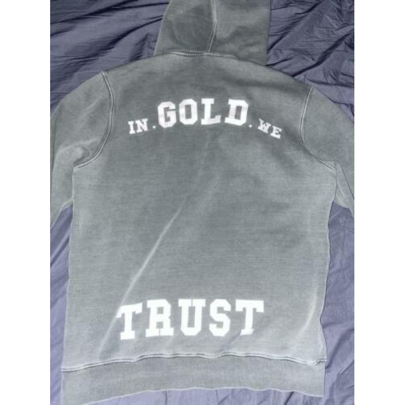 In gold we trust trui grijs maat L
