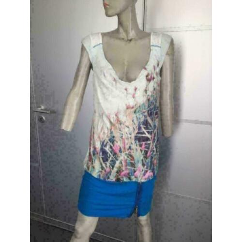 B432 STEPS jurk jurkje blouse wit zijde Maat S=36
