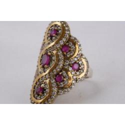 NIEUW COLLECTIE zilveren 925 design ring met granaat 596