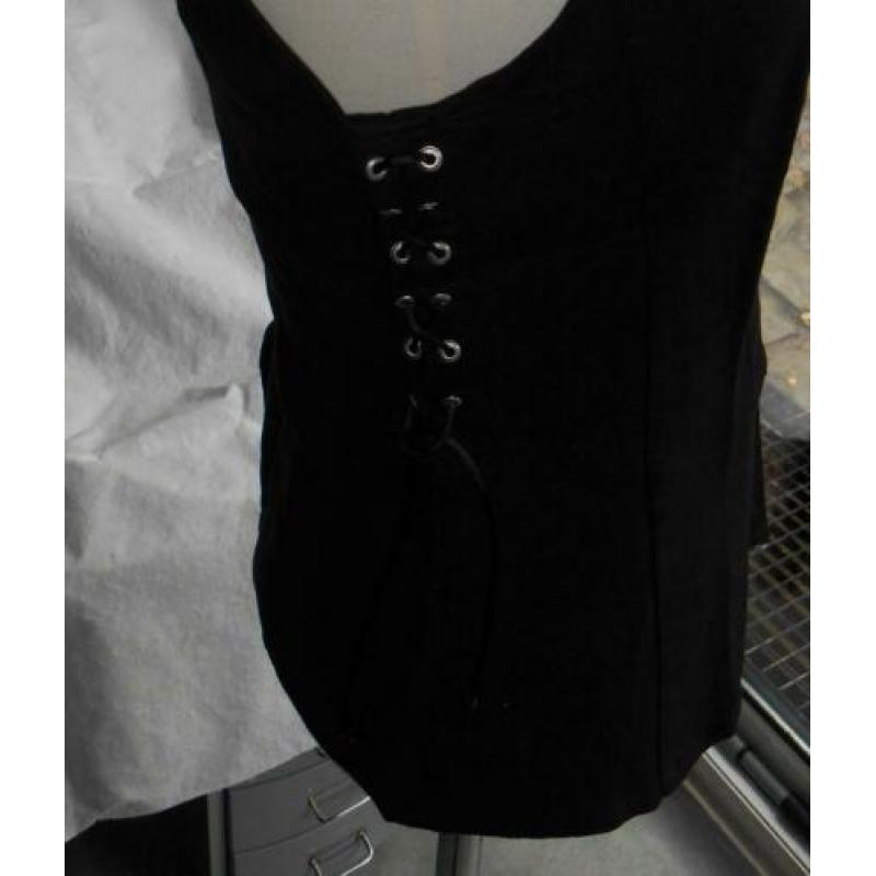 Prachtige nieuwe zwarte vintage Tuzzi design blouse mt L-XL
