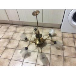 hanglamp jaren 70 met glazen kapjes