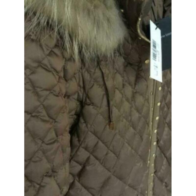 Caroline Biss bruin goud winterjas maat 36 38 40 nieuw