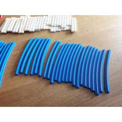 Lego trein vintage blauw rails 4,5 volt onderdelen.