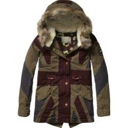 Scotch r'belle winterjas jas parka bont legergroen groen 140