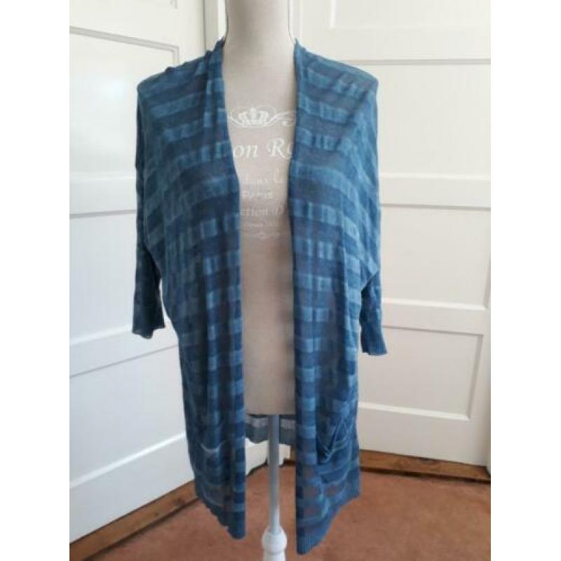 Mooi blauw streepjes vest van SUMMUM maat L