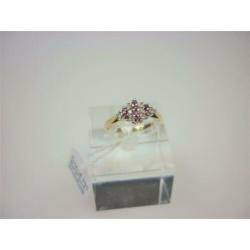 Ring goud robijn en diamanten / Z6247