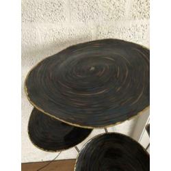 Prachtige metalen bladen met parelmoer afwerking-kunst