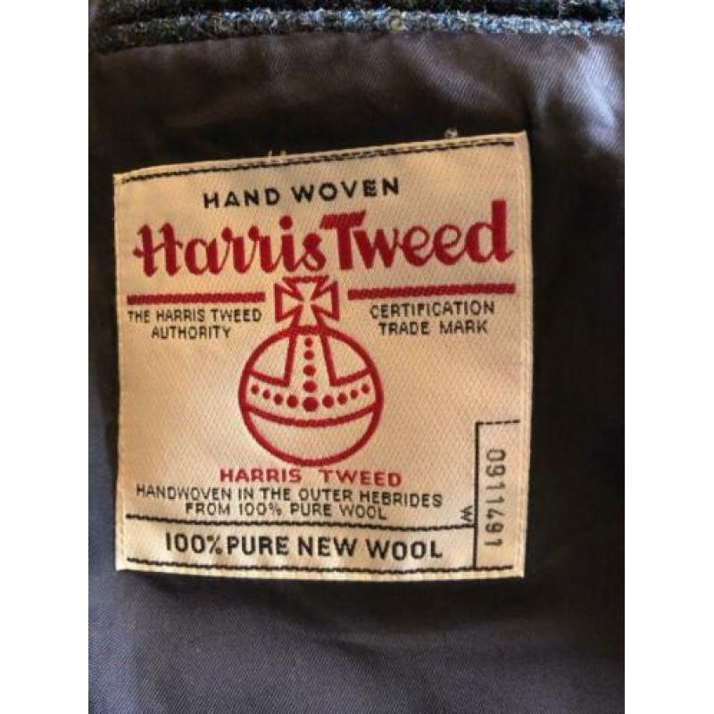 Harris Tweed colbert maat 56. Blauwgrijze tweed met een ruit