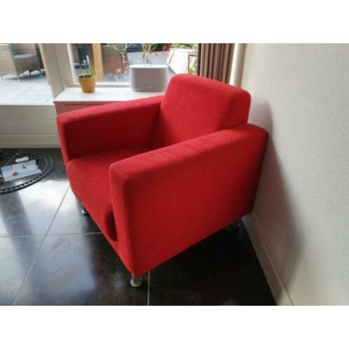 Montel fauteuil stoel in rode stof