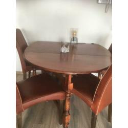Antieke tafel ovaal rond hangoor inklapbaar