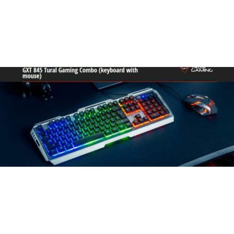 Trust GXT 845 gaming toetsenbord en muis combinatie nieuw