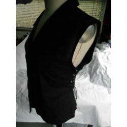 Prachtige nieuwe zwarte vintage Tuzzi design blouse mt L-XL