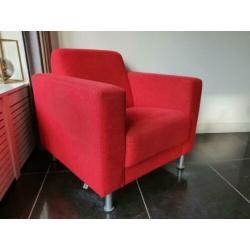 Montel fauteuil stoel in rode stof