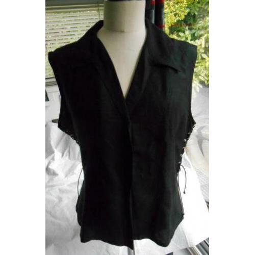 Prachtige nieuwe zwarte vintage Tuzzi design blouse mt L-XL