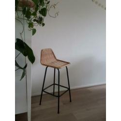 Gave industriële barkruk met rotan zitting