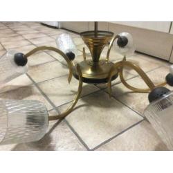 hanglamp jaren 70 met glazen kapjes