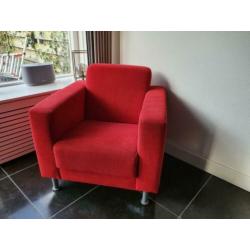Montel fauteuil stoel in rode stof