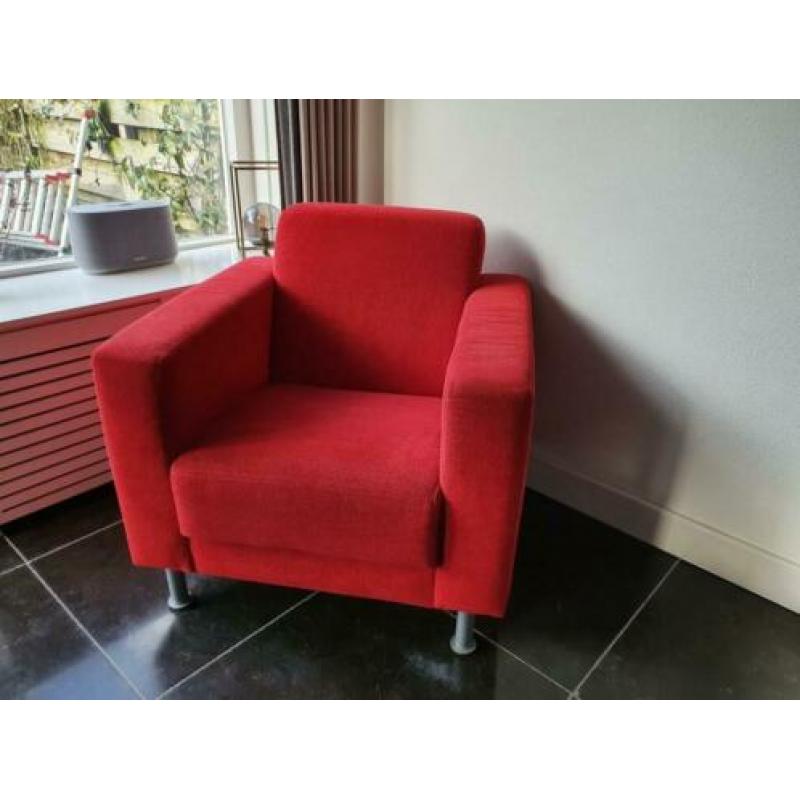 Montel fauteuil stoel in rode stof