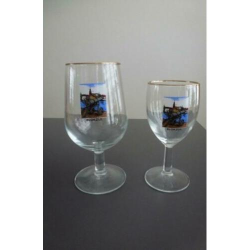 nieuw Bierglas en Wijnglas opdruk Blokzijl