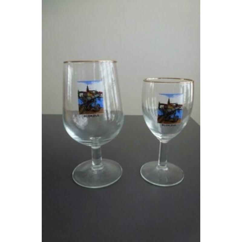 nieuw Bierglas en Wijnglas opdruk Blokzijl