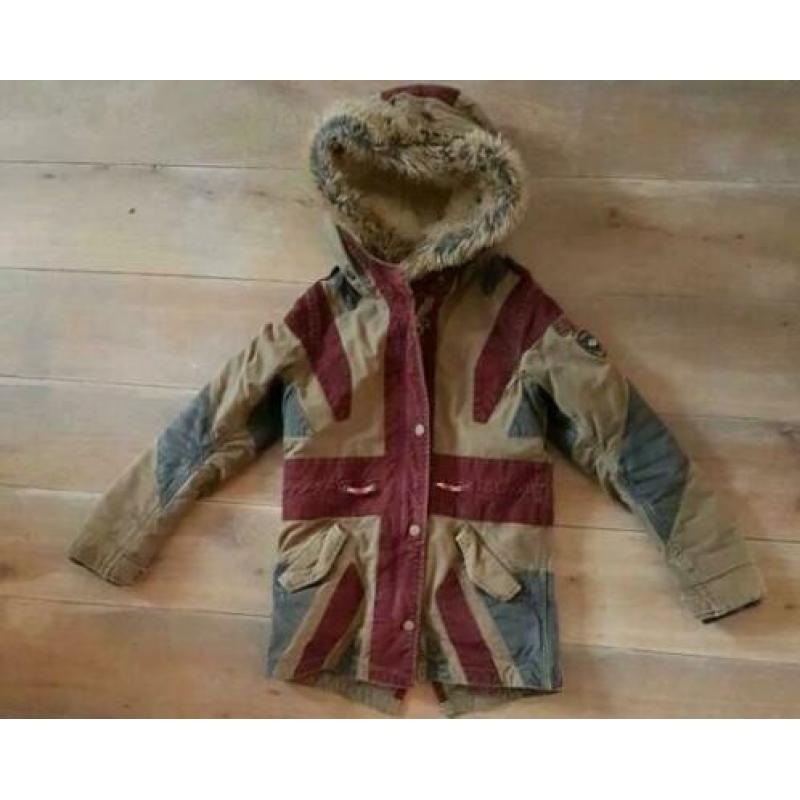 Scotch r'belle winterjas jas parka bont legergroen groen 140