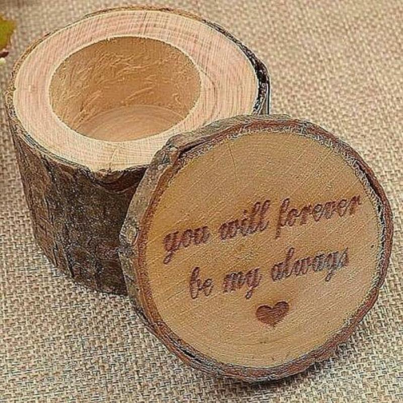 Sets met 2 houten ringendoosjes Mr en Mrs of His en Hers
