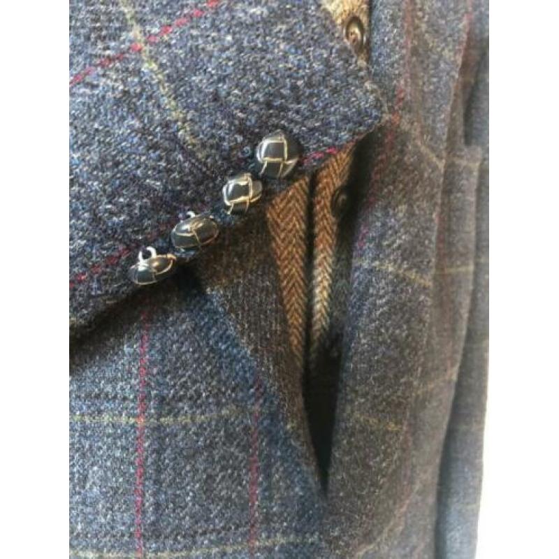 Harris Tweed colbert maat 56. Blauwgrijze tweed met een ruit