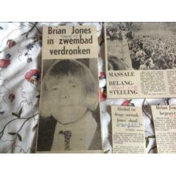 Brian Jones verdronken in zwembad - diverse knipsels