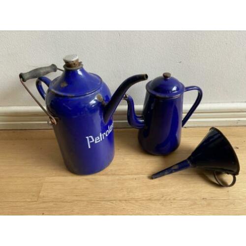 Prachtige blauwe emaille set!!