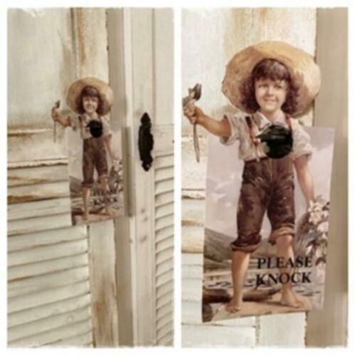 Victoriaanse deurknophanger "Please Knock"