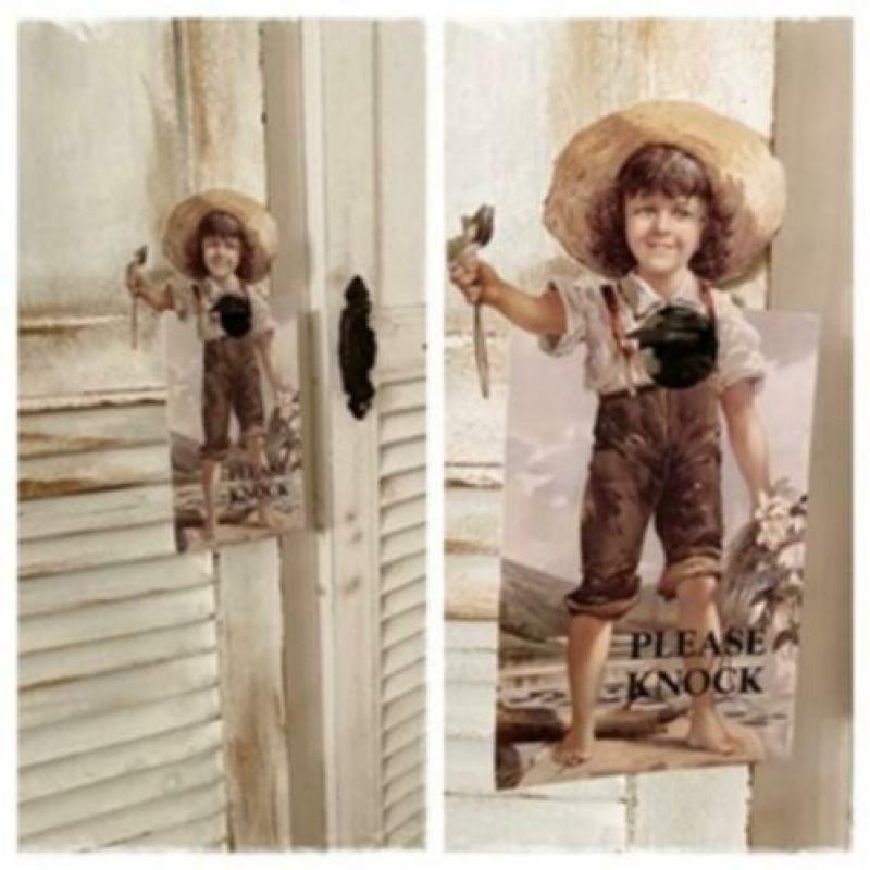 Victoriaanse deurknophanger "Please Knock"