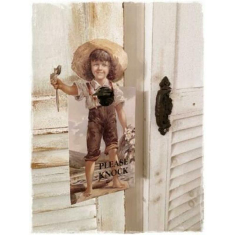Victoriaanse deurknophanger "Please Knock"