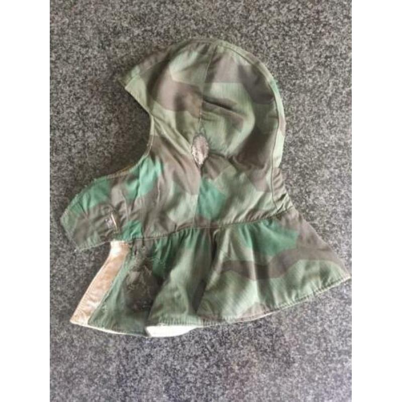 Originele Duitse splittertarn winter kopfhaube WO2