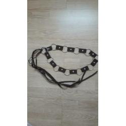 Nieuw beige bruin costes leopard shirt en riem mt m