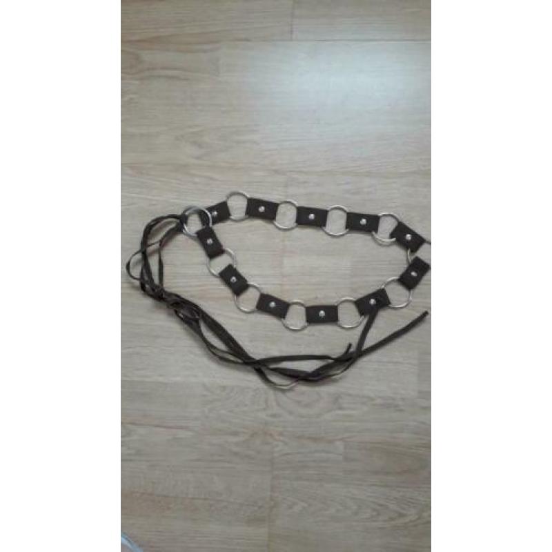 Nieuw beige bruin costes leopard shirt en riem mt m