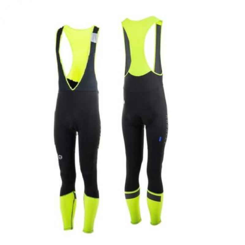 Fietsbroek collant voorjaar Rogelli Impact zwart fluor/geel
