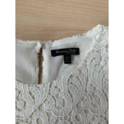 Massimo Dutti - Gebroken witte kanten mouwloze top maat 40