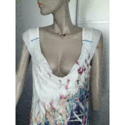 B432 STEPS jurk jurkje blouse wit zijde Maat S=36