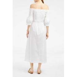 Nieuwe ongedragen Vilshenko witte katoenen off-shoulder jurk