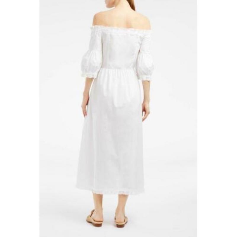 Nieuwe ongedragen Vilshenko witte katoenen off-shoulder jurk