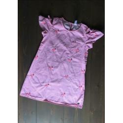 Setje jurkjes zomer maat 110-116 blauw wit roze kant ruffles